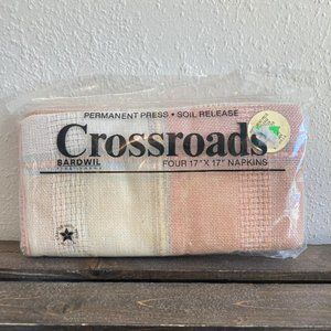 Vintage New In Package Crossroads Brand 17x17 Plaid Cloth Napkins
